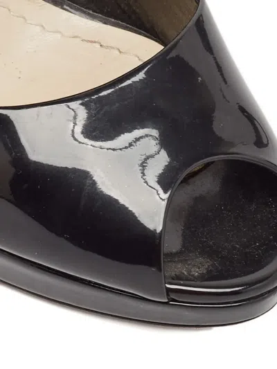 Pre-owned Dior Patent Leather Peep-toe Pumps