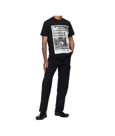 Moschino Denim Trousers With Belt Loops In Black