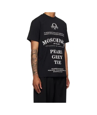 Moschino Printed Organic Cotton Jersey T-shirt In Black