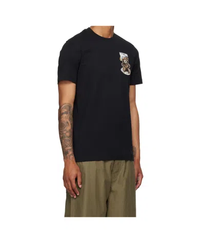 Moschino Black Cotton T-shirt With Bear Print