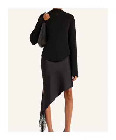 Courrèges Slash-neck Sweater In Black