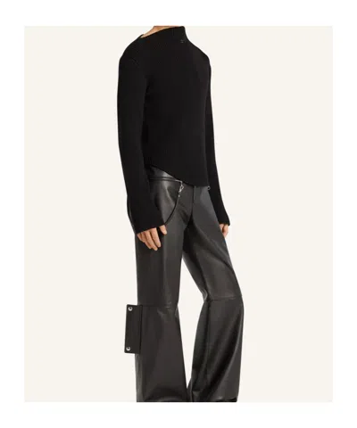 Courrèges Slash-neck Sweater In Black