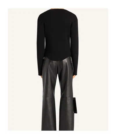 Courrèges Slash-neck Sweater In Black