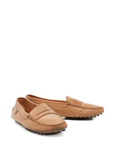 Pre-owned Tod's Vintage Leather Loafers In Brown