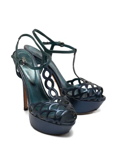 Pre-owned Sergio Rossi Vintage Platform T-strap Sandals