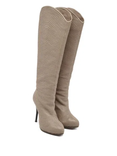 Pre-owned Giuseppe Zanotti Vintage Stitched Leather Boots In Neutral