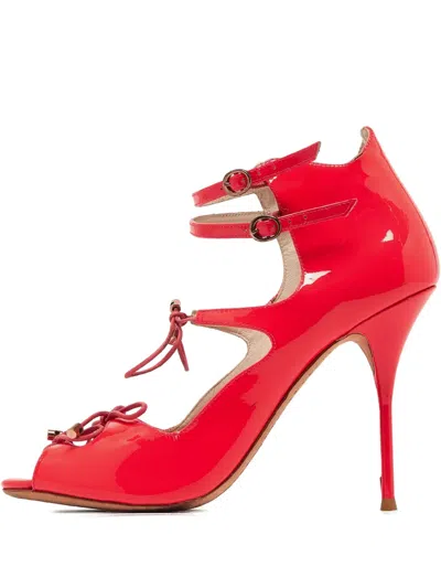 Pre-owned Sophia Webster Patent Leather Bow Sandals