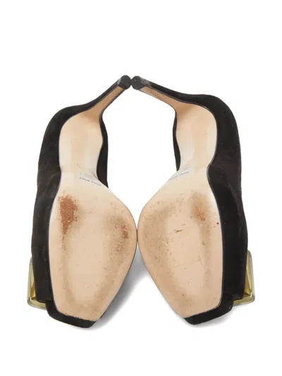 Pre-owned Miu Miu Crystal-embellished Pumps In Black