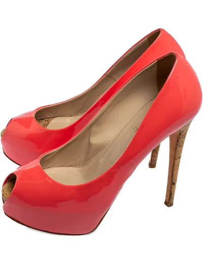 Pre-owned Le Silla Patent Leather Peep-toe Pumps In Pink