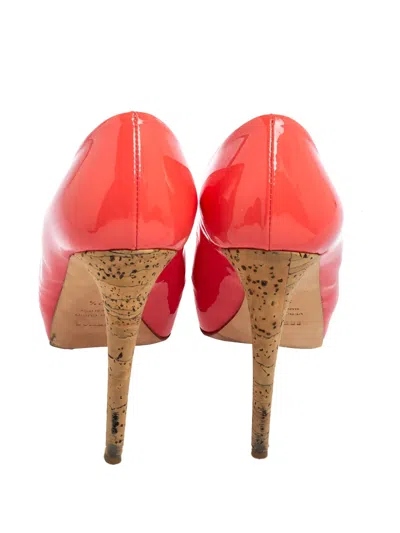 Pre-owned Le Silla Patent Leather Peep-toe Pumps In Pink