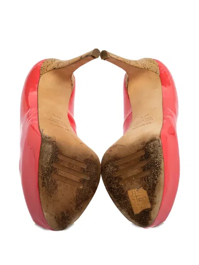 Pre-owned Le Silla Patent Leather Peep-toe Pumps In Pink