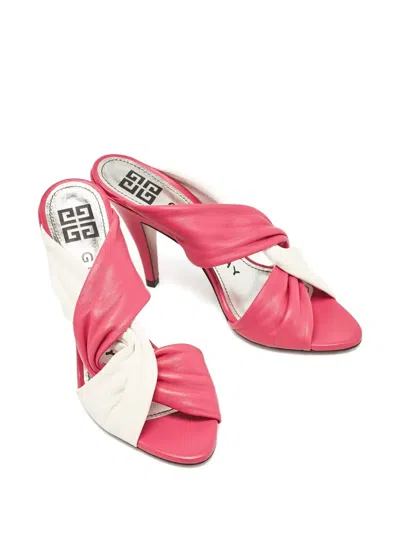 Pre-owned Givenchy Twisted Leather Slides In Pink
