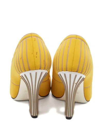 Pre-owned Fendi 2024 F-motif Pumps In Yellow