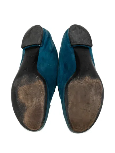 Pre-owned Louis Vuitton Suede Loafers In Blue