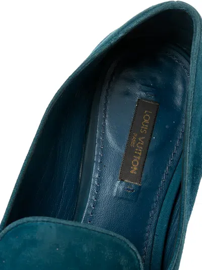 Pre-owned Louis Vuitton Suede Loafers In Blue