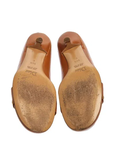 Pre-owned Dior Buckled Grommet Pumps In Brown