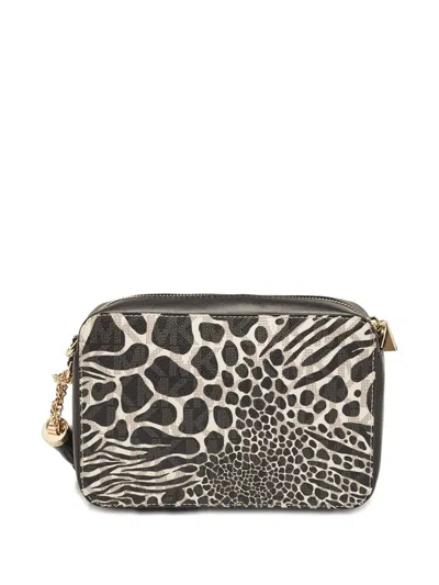 Pre-owned Michael Kors Vintage Animal-print Crossbody Bag In Black