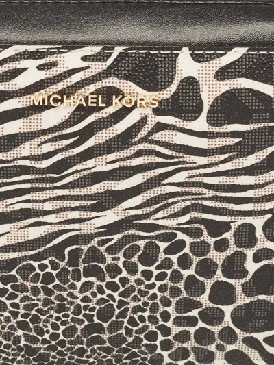 Pre-owned Michael Kors Vintage Animal-print Crossbody Bag In Black