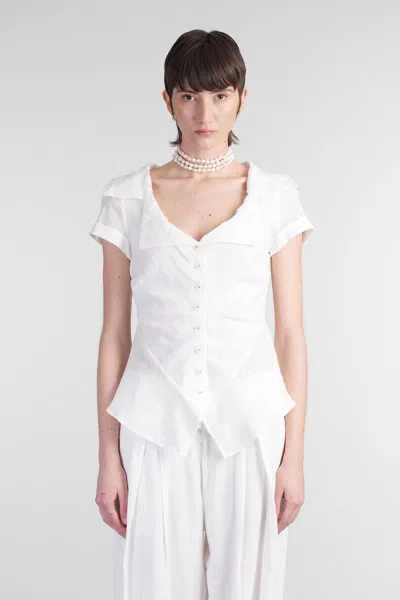 Cult Gaia Shallie Shirt In White Cotton In White