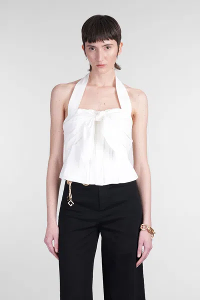 Cult Gaia Liliana Cotton Poplin Halter Top In White