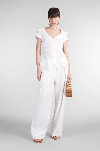 Cult Gaia Shallie Shirt In White Cotton In White