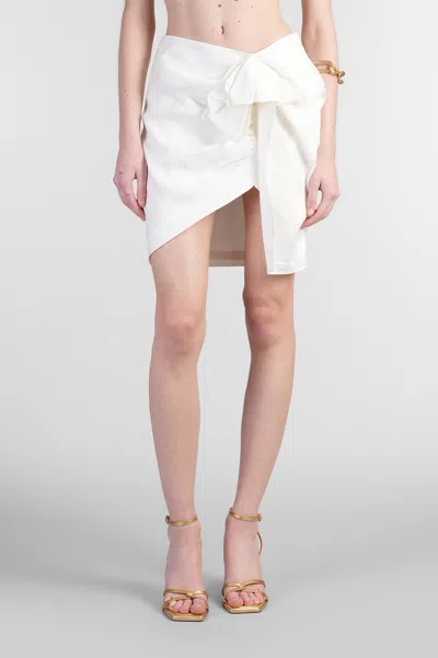 Cult Gaia Kit Skirt In White Linen In White