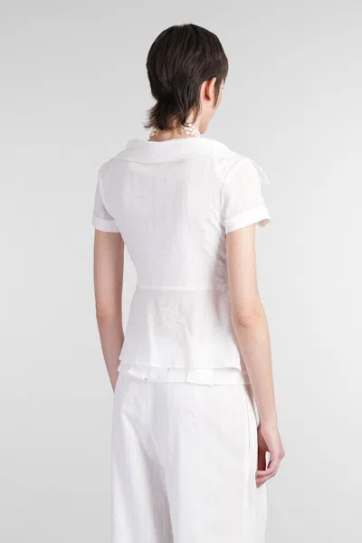 Cult Gaia Shallie Shirt In White Cotton In White