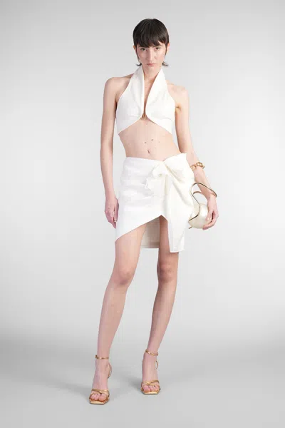Cult Gaia Kit Skirt In White Linen In White