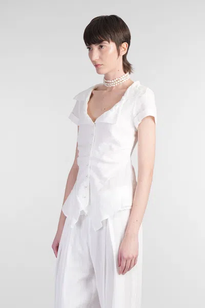 Cult Gaia Shallie Shirt In White Cotton In White