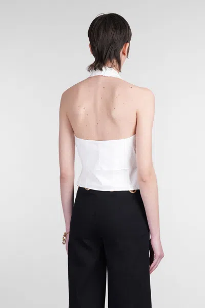 Cult Gaia Liliana Cotton Poplin Halter Top In White