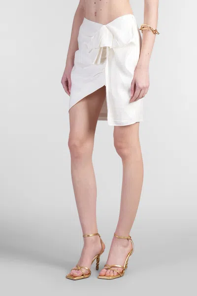 Cult Gaia Kit Skirt In White Linen In White
