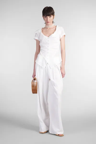 Cult Gaia Gauze Wide-leg Pants In White