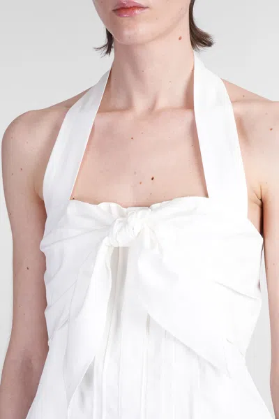 Cult Gaia Liliana Cotton Poplin Halter Top In White