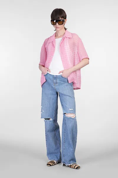 Séfr Sergio Shirt In Rose-pink Polyester In Pink