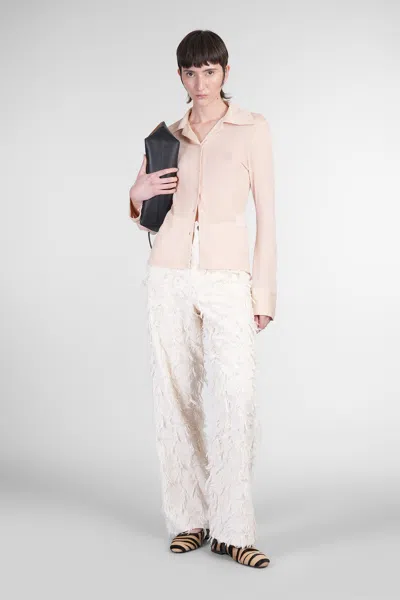 Séfr Jeans In Beige Cotton In White