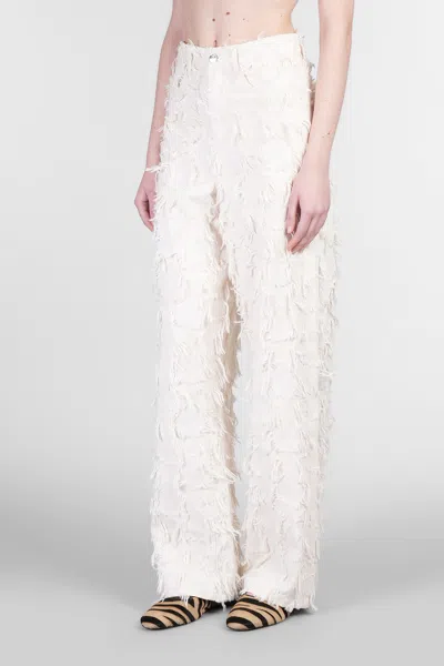 Séfr Jeans In Beige Cotton In White