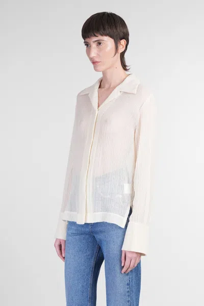 Séfr Willow Shirt Shirt In Beige Polyester In White