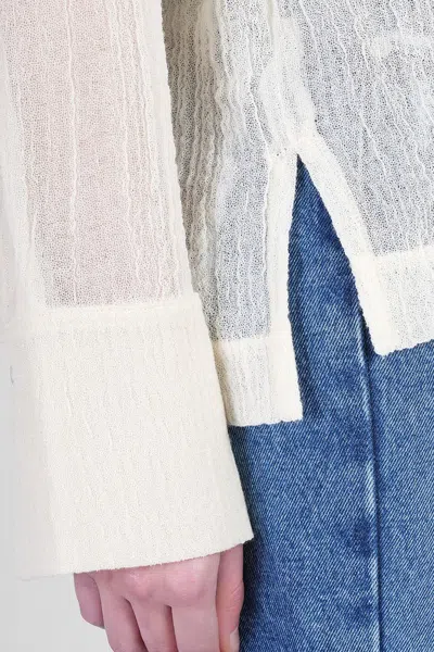 Séfr Willow Shirt Shirt In Beige Polyester In White