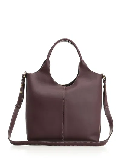 Tod's Ebr Due Manici Piccola Handbags Brown In Purple