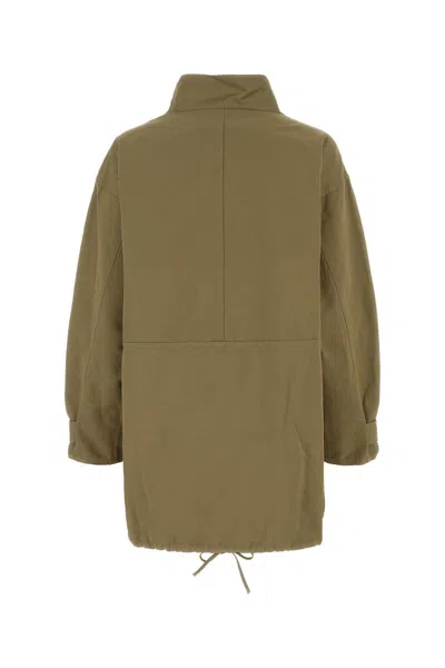 Prada Abito In Misto Cotone Verde Miitare Donna In Green