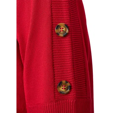 Melissa Paige Petite Button-trim Dolman-sleeve Sweater In Red