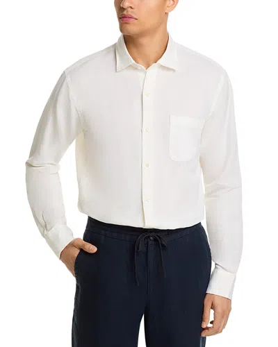 Peter Millar Canal Linen Cotton Sport Shirt In White