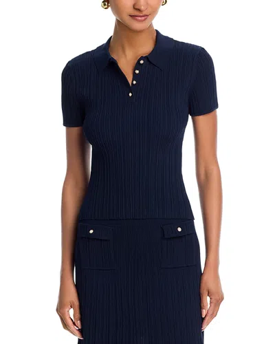 French Connection Crinkle Knit Slim Polo
