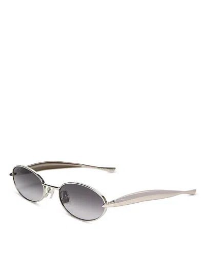 Bottega Veneta Sardine Oval Sunglasses In Gray