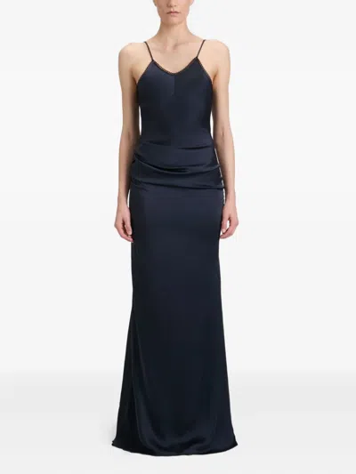 Victoria Beckham Lace-detail Cami Dress In Blue