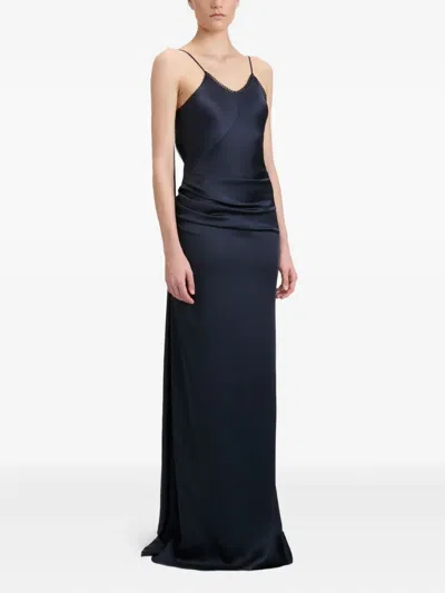 Victoria Beckham Lace-detail Cami Dress In Blue