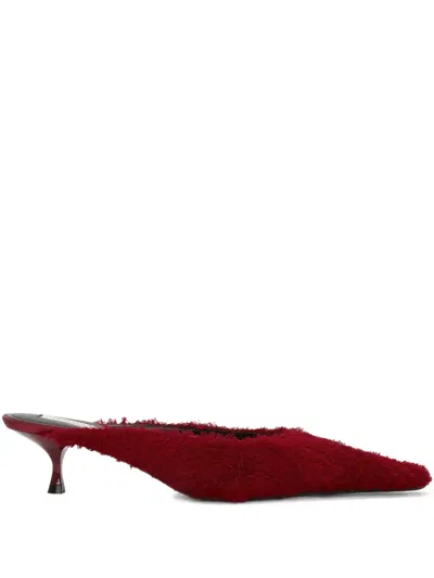 Victoria Beckham 45mm Sloan Pointed-toe Fringed Mules