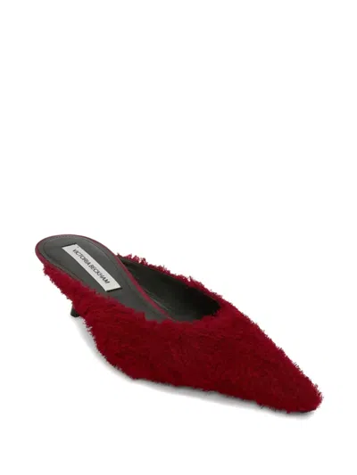 Victoria Beckham 45mm Sloan Pointed-toe Fringed Mules