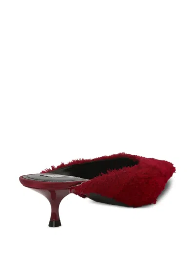 Victoria Beckham 45mm Sloan Pointed-toe Fringed Mules