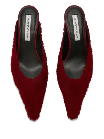 Victoria Beckham 45mm Sloan Pointed-toe Fringed Mules